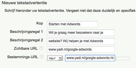 google adwords advertentie