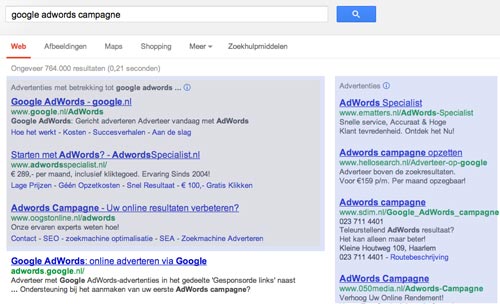 google adwords advertenties