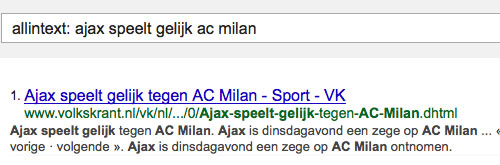 google allintext voorbeeld