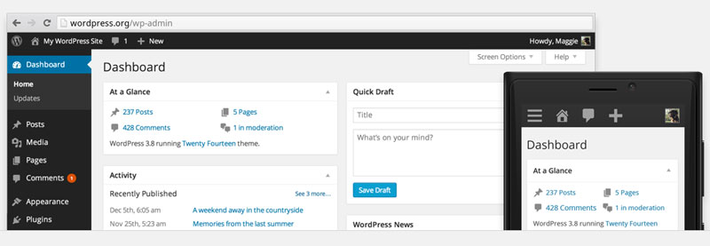 wordpress 3.8 backend