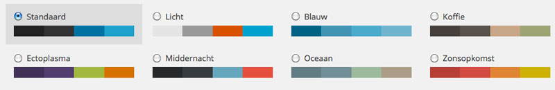 wordpress 3.8 kleurenschema