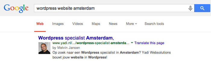 google zoekresultaat