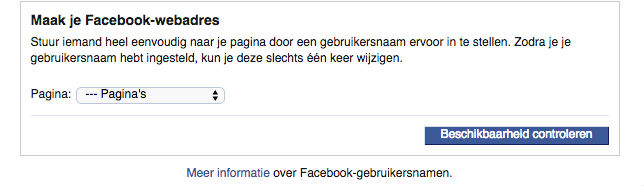 facebook url aanpassen