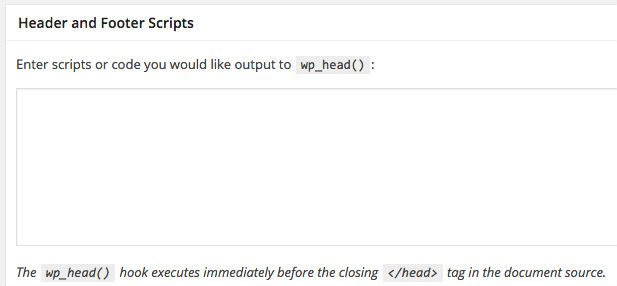 wordpress header script