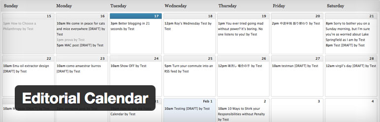 wordpress plugin editorial calendar