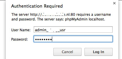 phpmyadmin login