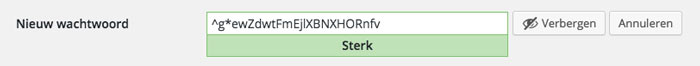 wordpress versie 4.3 sterke wachtwoorden