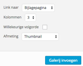 WordPress fotoalbum instellingen