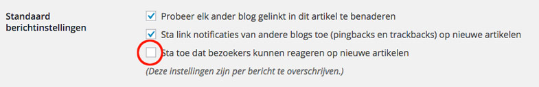 WordPress reacties uitzetten