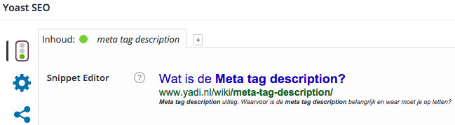 meta tag description yoast