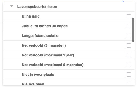 facebook doelgroep levensgebeurtenis
