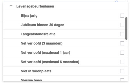 facebook doelgroep levensgebeurtenis