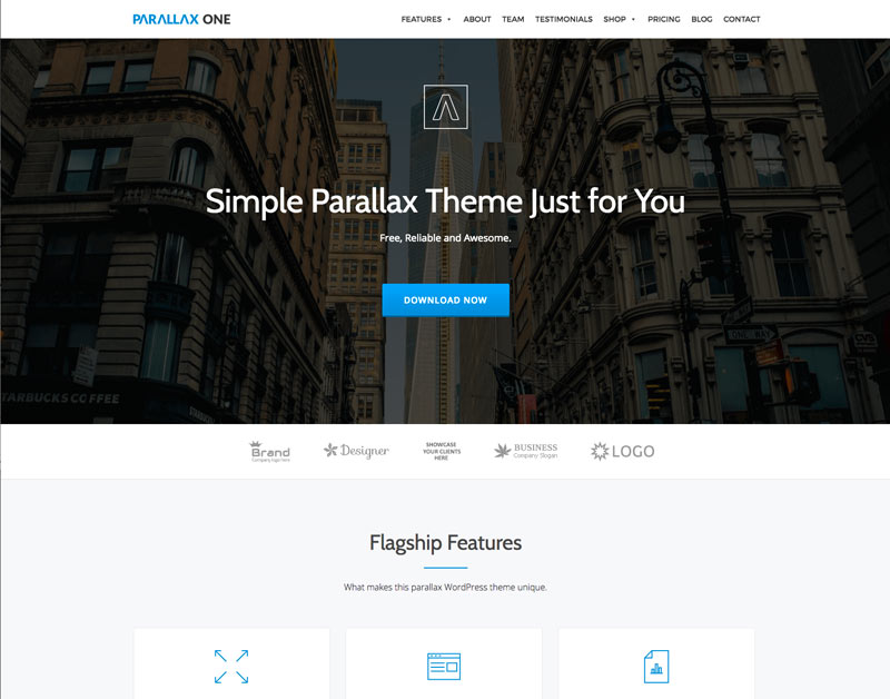 wordpress theme parallax one