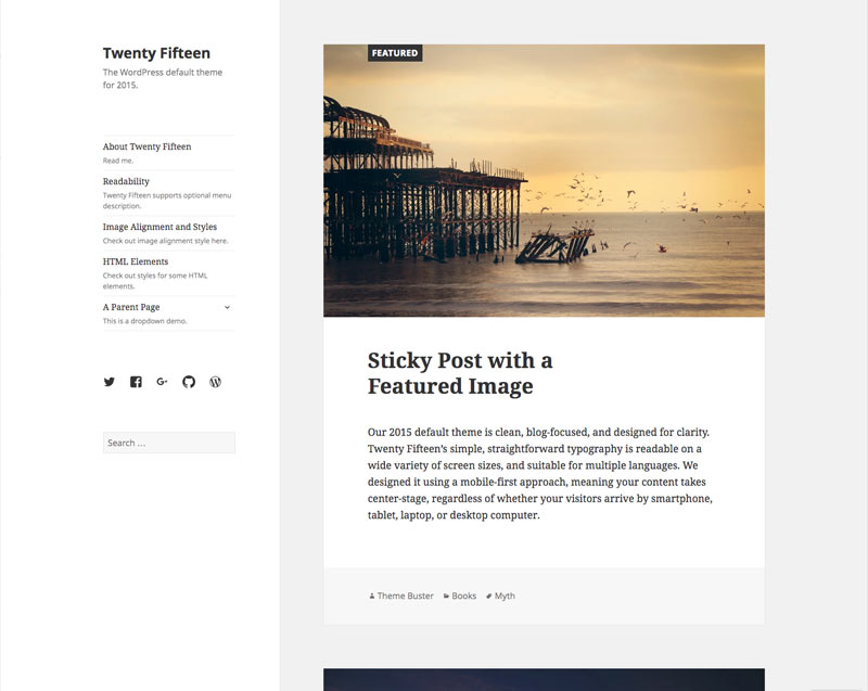 wordpress theme twenty fifteen