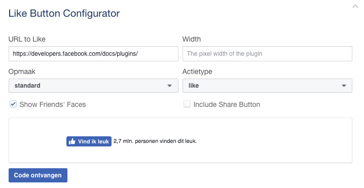 facebook like button generator