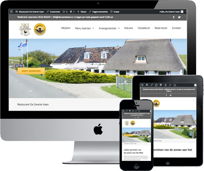 responsive wordpress website de zwarte haan