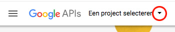 google api nieuw project