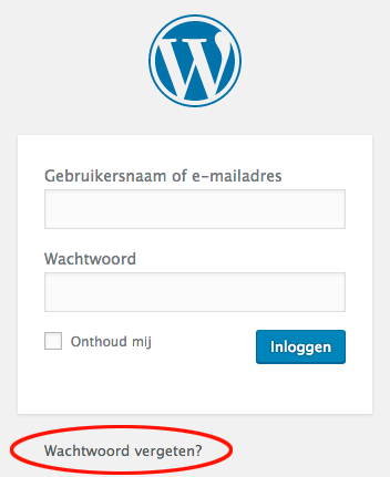 wordpress wachtwoord vergeten