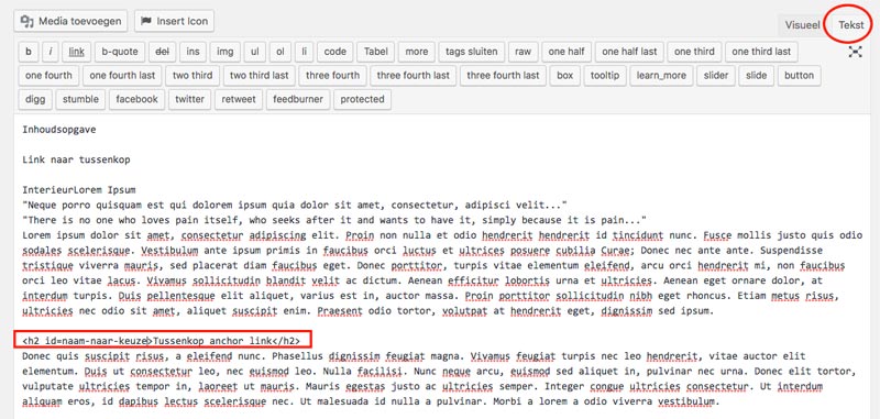 tussenkop anchor link